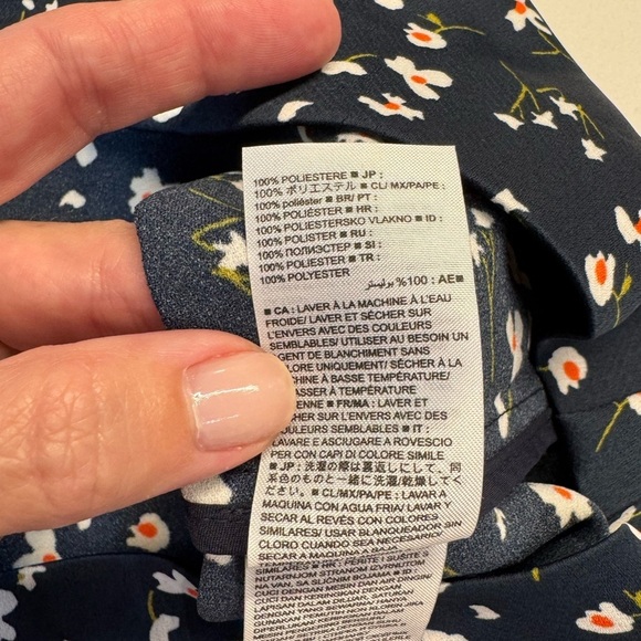 Banana Republic Navy Blue Floral Dress Size 4 - Picture 8 of 13